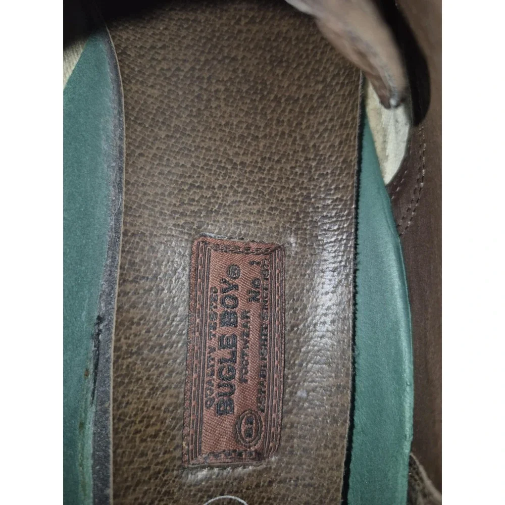 Bugle Boy Justin  men's leather upper brown dress shoes sz 12‎ lace up man made